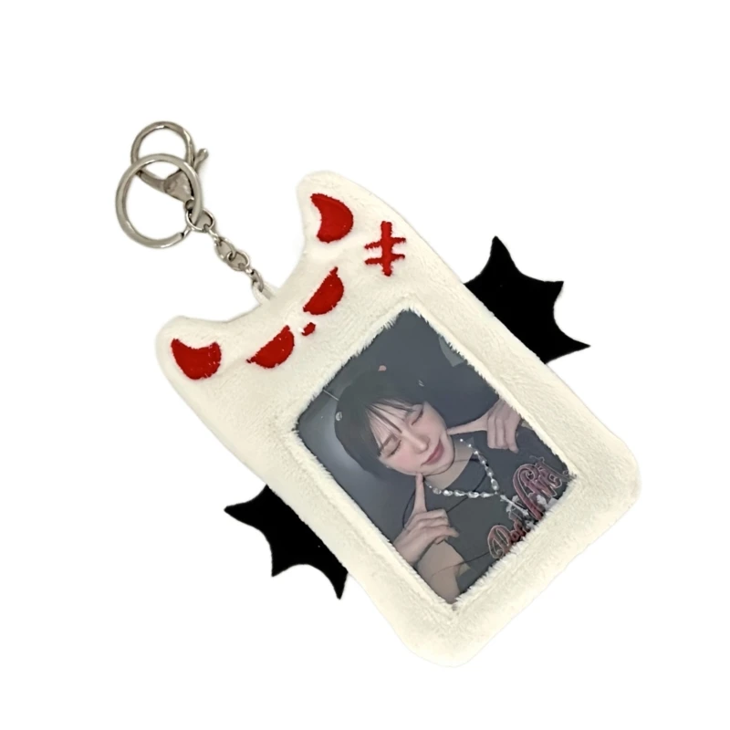 Versatile Bat Plush Card Case Photocard Keychain Charm for Card Collectors