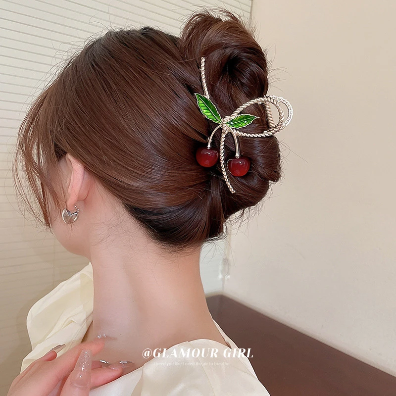 Korean Style Fruit Cherry Hair Claw Clips Women Colorful Cute Elegant Summer Hairpins Fashion Headwear Hair Accessories Female