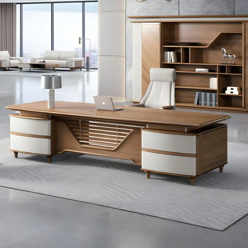 New Chinese-style North American black walnut president's desk boss table 2026 new high-end modern solid wood desk