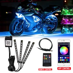 12V Motorcycle Decorative Lamp Strip RGB APP Led Light Multi-Color Car Atmosphere Light Sound Control Decorative Lamp Strip Neon