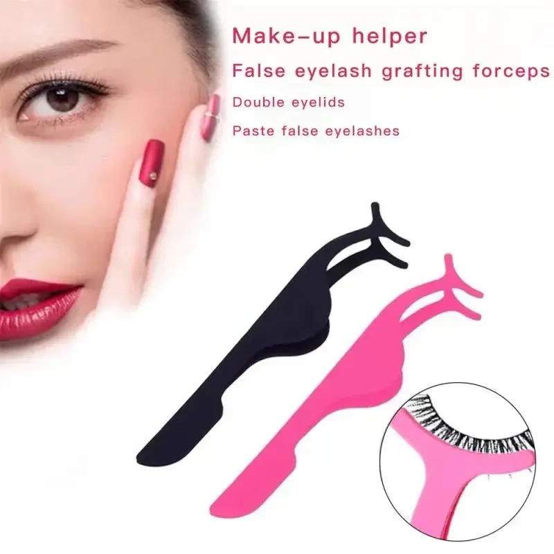 False Eyelash Tweezers Fake Eye Lash Applicator Eyelash Extension Curler Nipper Auxiliary Clip Clamp Makeup Forceps Tools Supply