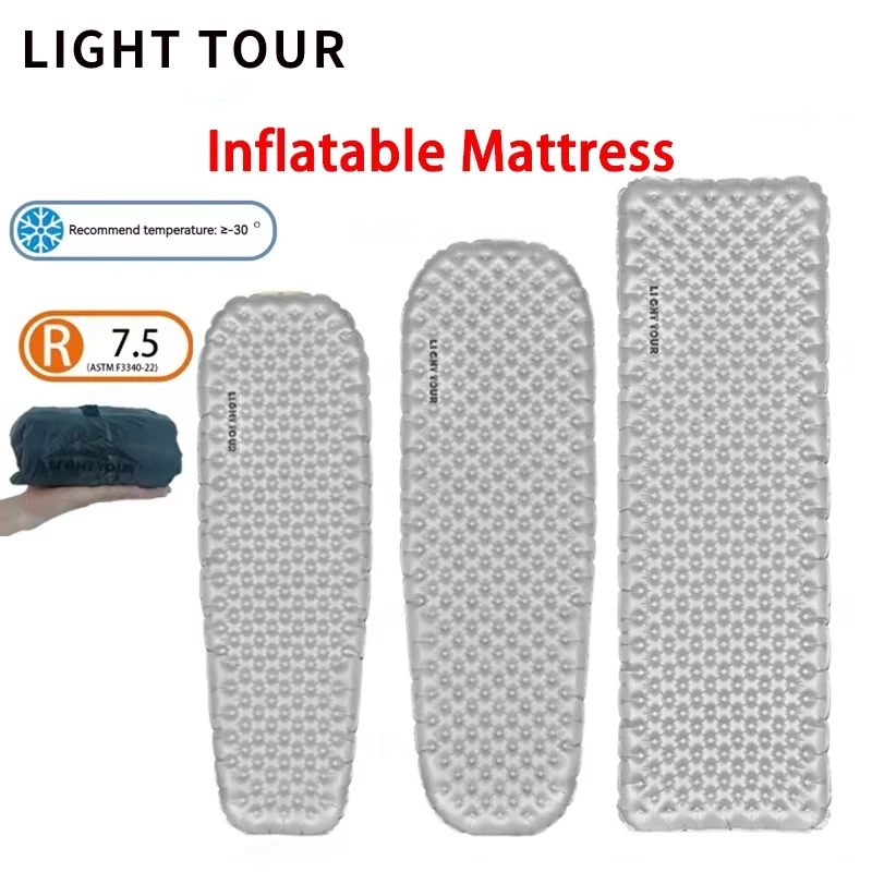LIGHT TOUR R7.5 Inflatable Mattress Camping Sleeping Mat Outdoor Travel Hiking Trekking Ultralight Portable Moisture-proof Pad