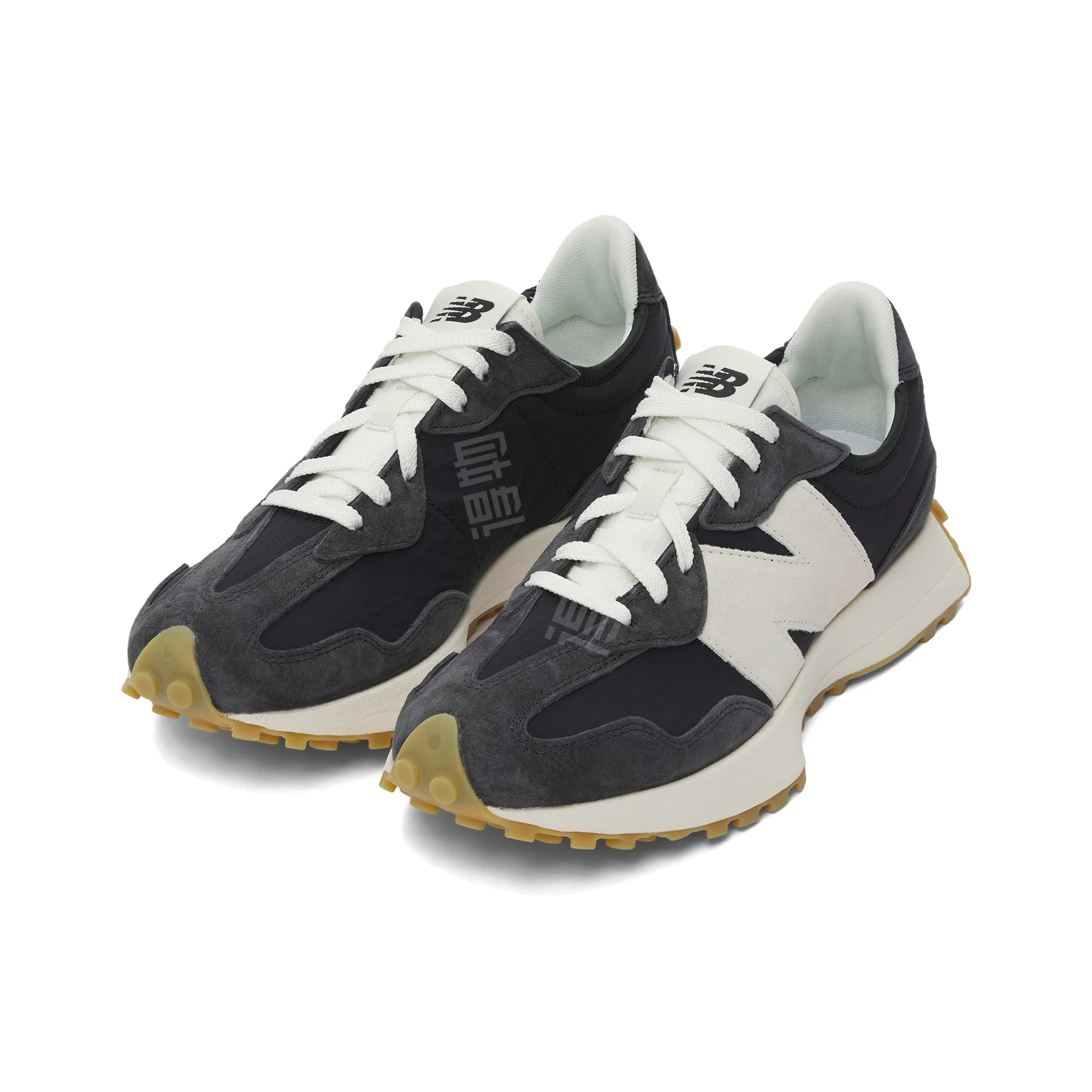 حذاء الجري New Balance NB 327 Retro المتين المنخفض القطع للرجال والنساء، باللونين الأسود والأزرق #3