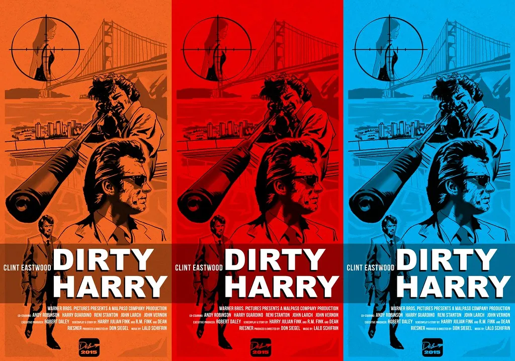 DIRTY HARRY CLINT EASTWOOD MOVIE, Print Silk Poster, Wall Art Picture Home Decor Painting