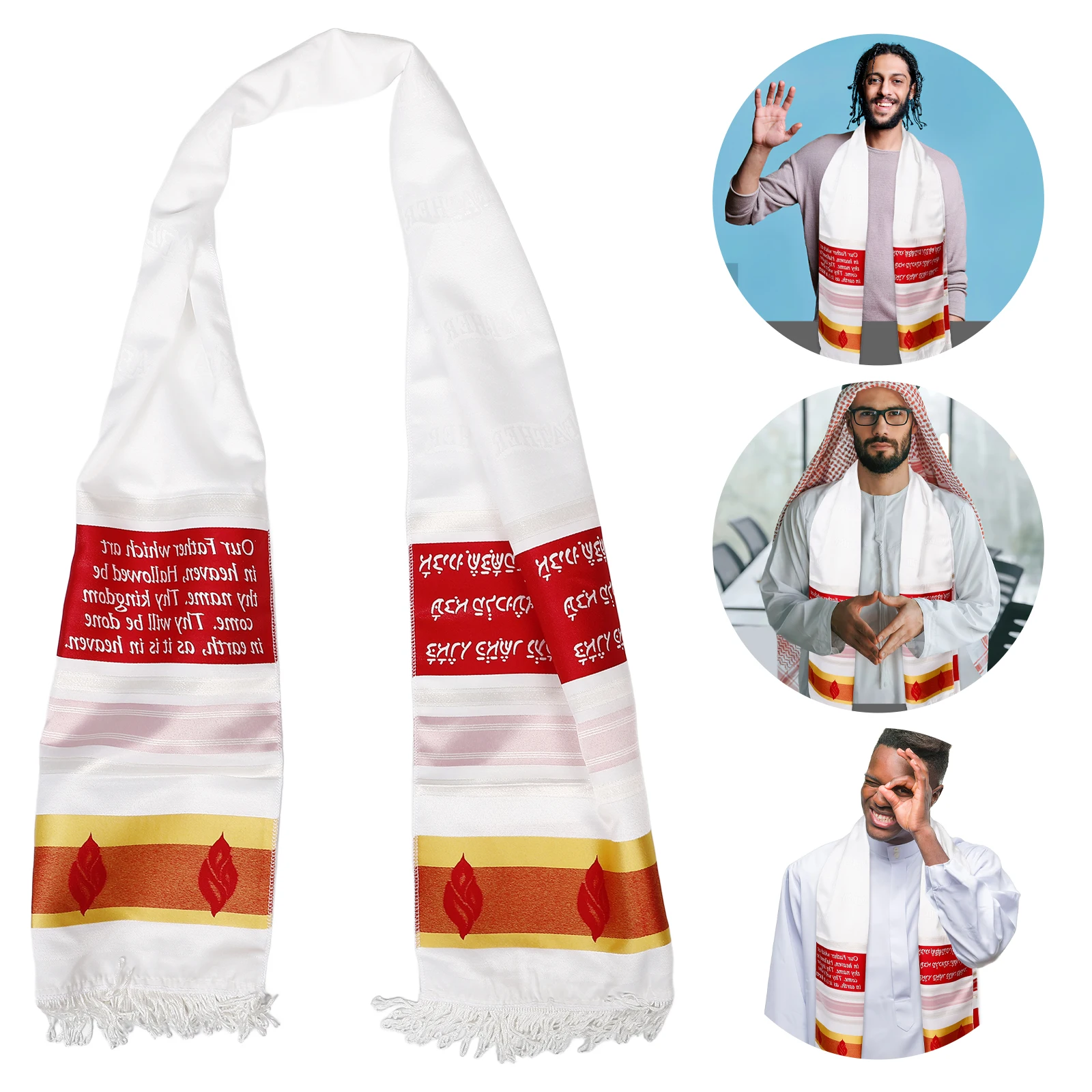 

Prayer Shawl Tallit Scarf Men Christian Large Size Comfortable Decorative Religious Cloth Ideal Gift Scarf Shawl