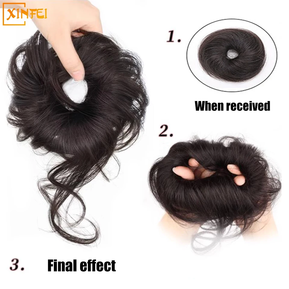 High-temperature Hair Synthetic Wig Chignon Women\'s Dragon Beard Ball Head Natural Fluffy Vitality Age-reducing Hairstyle