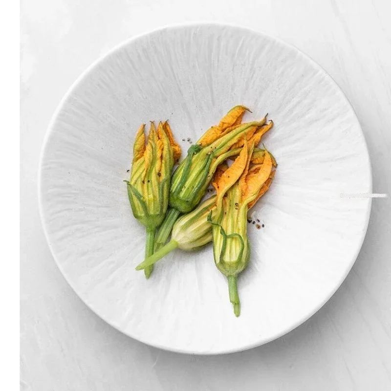 

White Hat Deep Plate Hotel Restaurant Dinner Household Table Setting Simple Ceramic Tableware