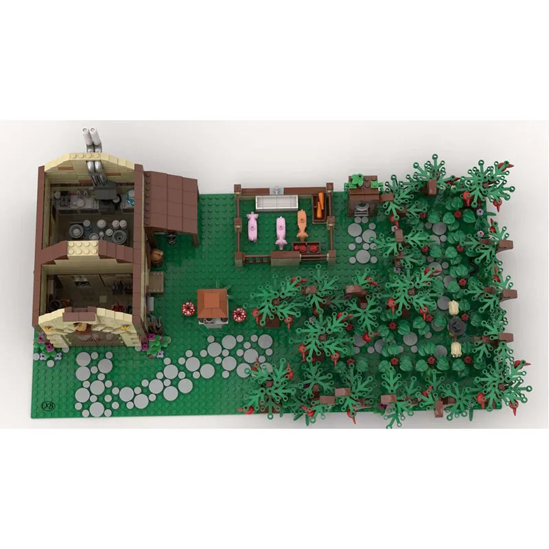 مزرعة نموذج Moc قوالب بناء وحدات المقصورة السرية/نموذج المختبر التكنولوجيا كتل عيد الميلاد لتقوم بها بنفسك لعبة هدايا البناء #5