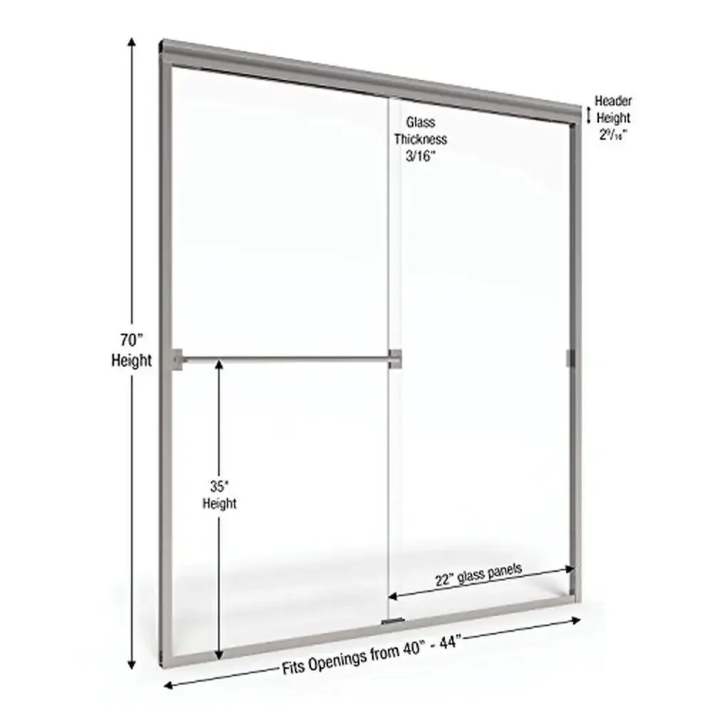 Clear Glass Sliding Shower Door 70