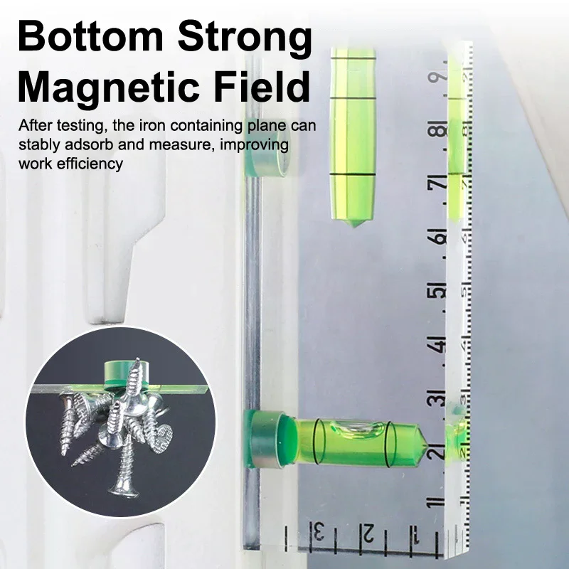 Precyzyjny Mini Akrylowy Mocny Magnetyczny Poziomica Kątomierz Libella Małe Narzędzie do Poziomowania Narzędzia do Pomiaru Poziomu