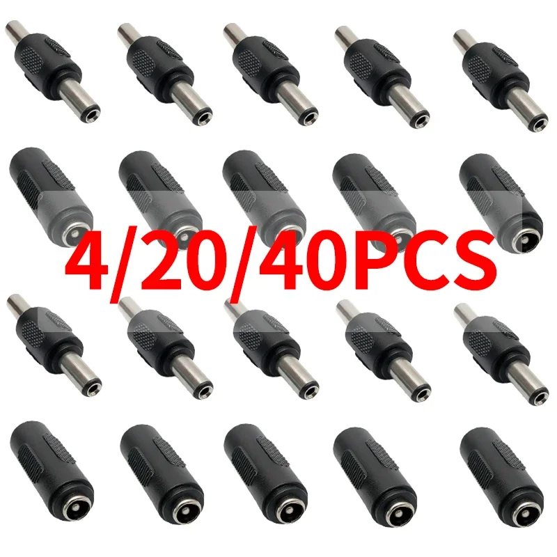 4/20/40PCS 5.5x2.1mm DC Power Extension Cord - 12V 2A Male to Female/Female to Male Adapter Connector for CCTV Camera,