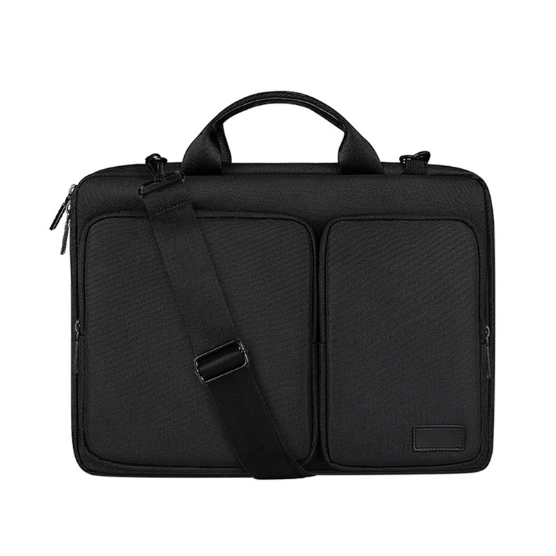 AU67-Zipper Binder With Sturdy Shoulder Strap & Multiple Pockets,For Office School Use, For Laptops,13.3 Inch