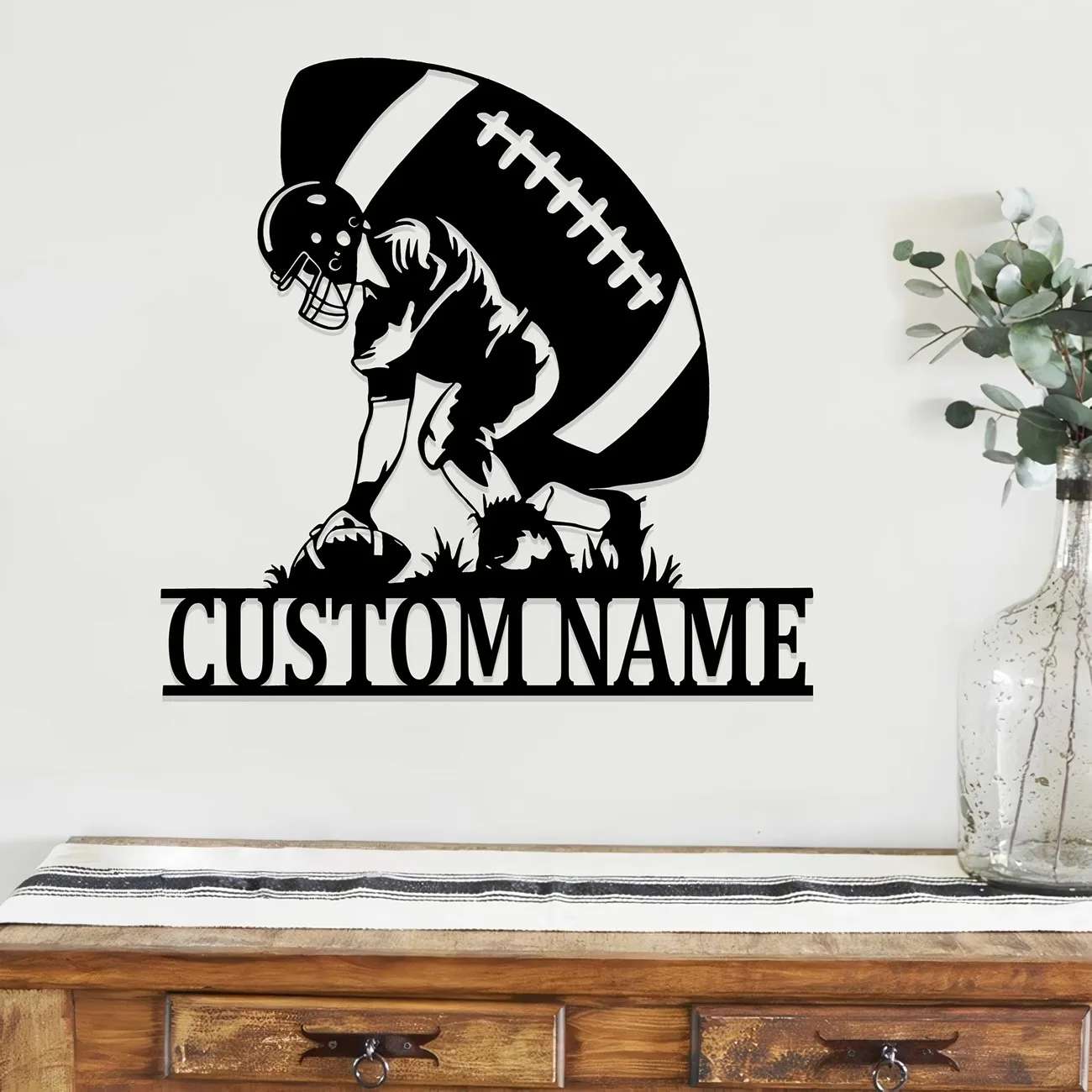 Letrero metálico personalizado con el nombre del jugador, un regalo para el entrenador y algo para colgar en las paredes de la sala de deportes.