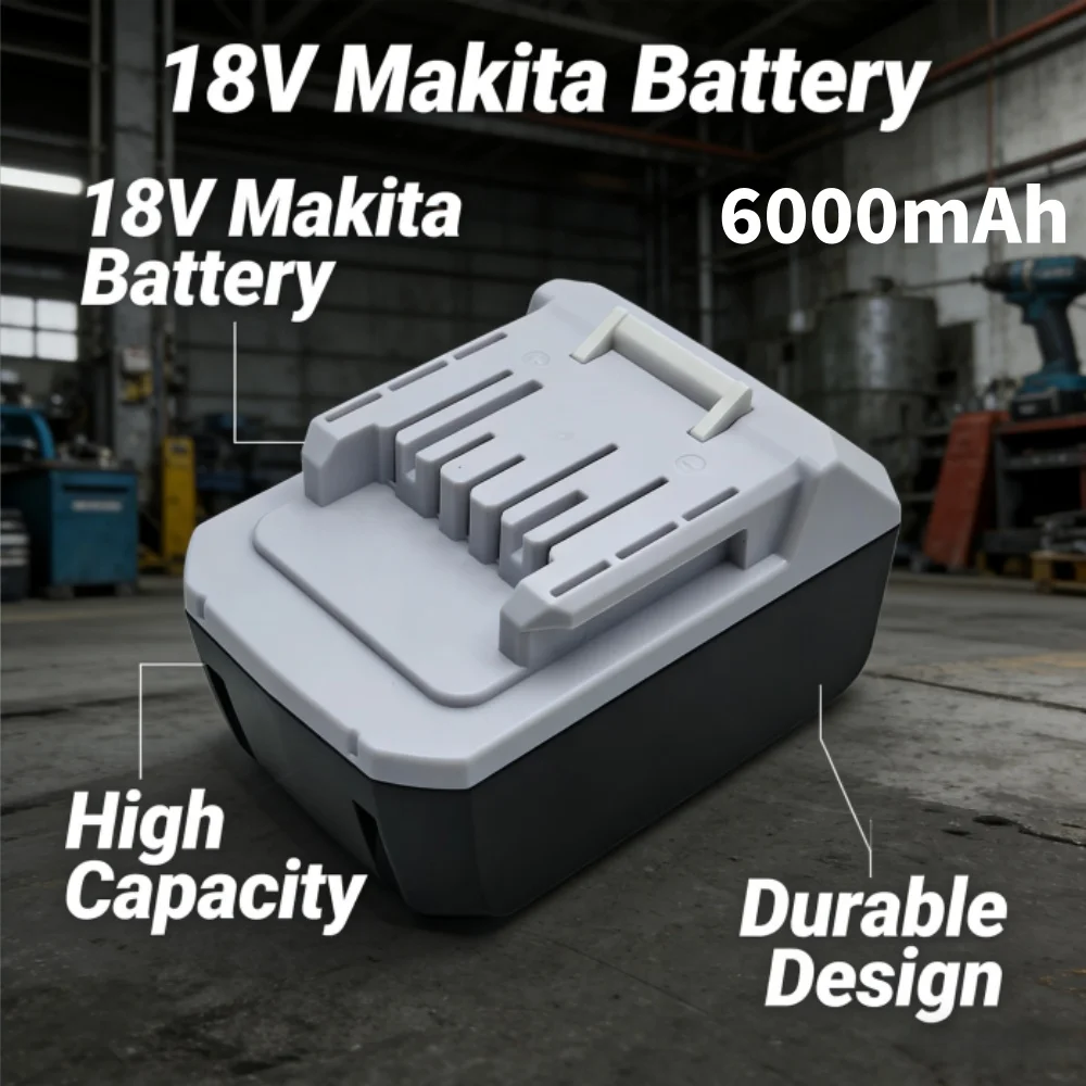 

Литий-ионный аккумулятор 18V 6000mAh BL1813G для электроинструментов Makita 18V, совместим с BL1815G, BL1820G, BL1825G.