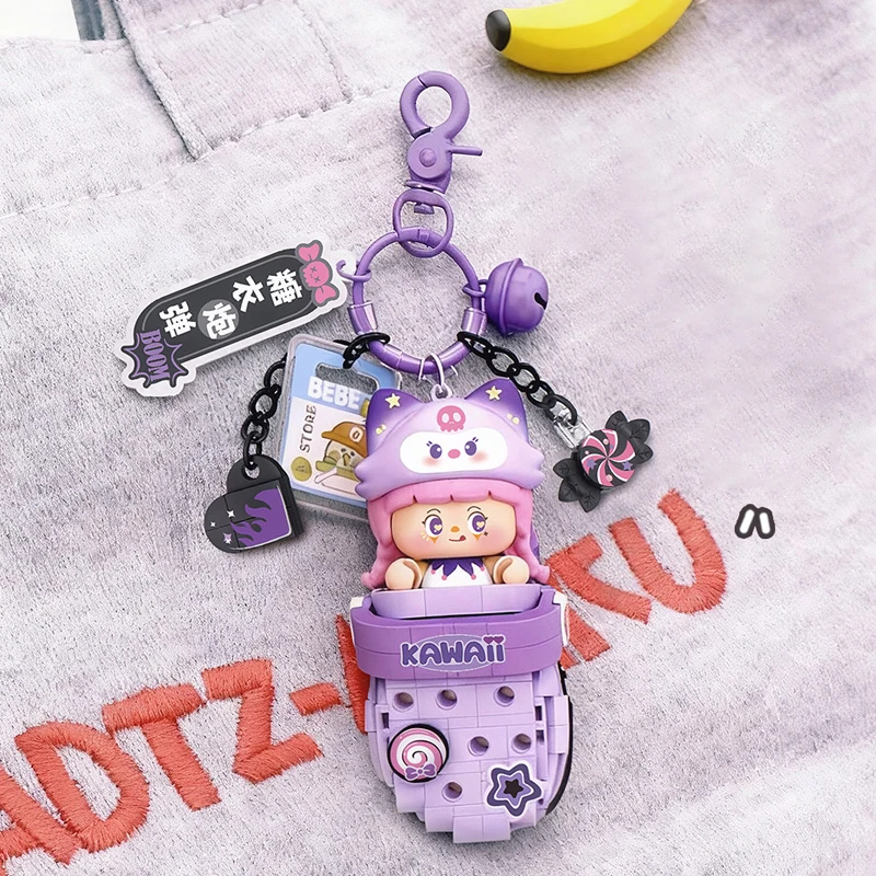 LOZ Big Head Shoes Keychain Building Blocks Mini Bricks DIY Pendant Model STEM Educational Toy for Kids Boys Girls Birthday Gift