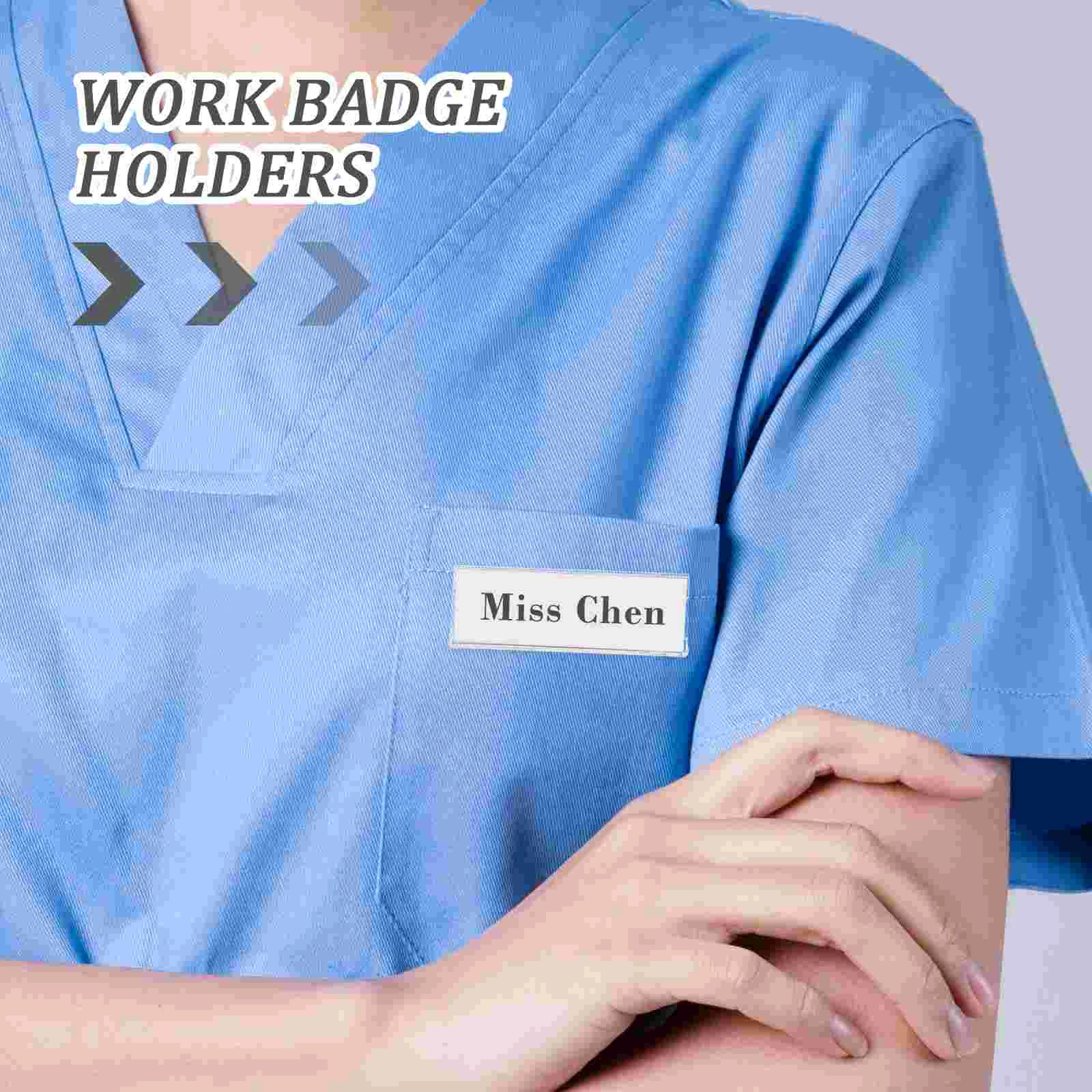 10 Pcs Work Badge Men Wallet Name Tag Holders ID Students Cards Badges for Employee Iron Permission Cases Office