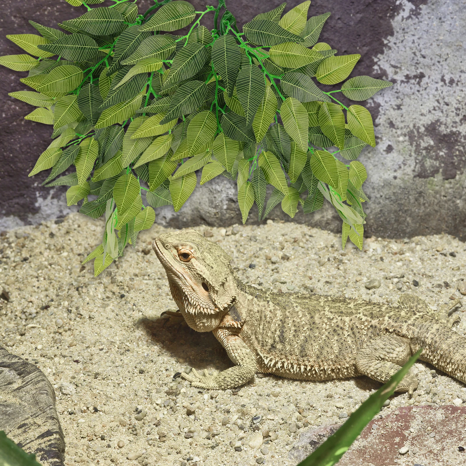 

Reptile Terrarium Plants Vines Artificial Leaves Fake Climbing Vines For Gecko Snake Chameleon Tank Decorations Reptile