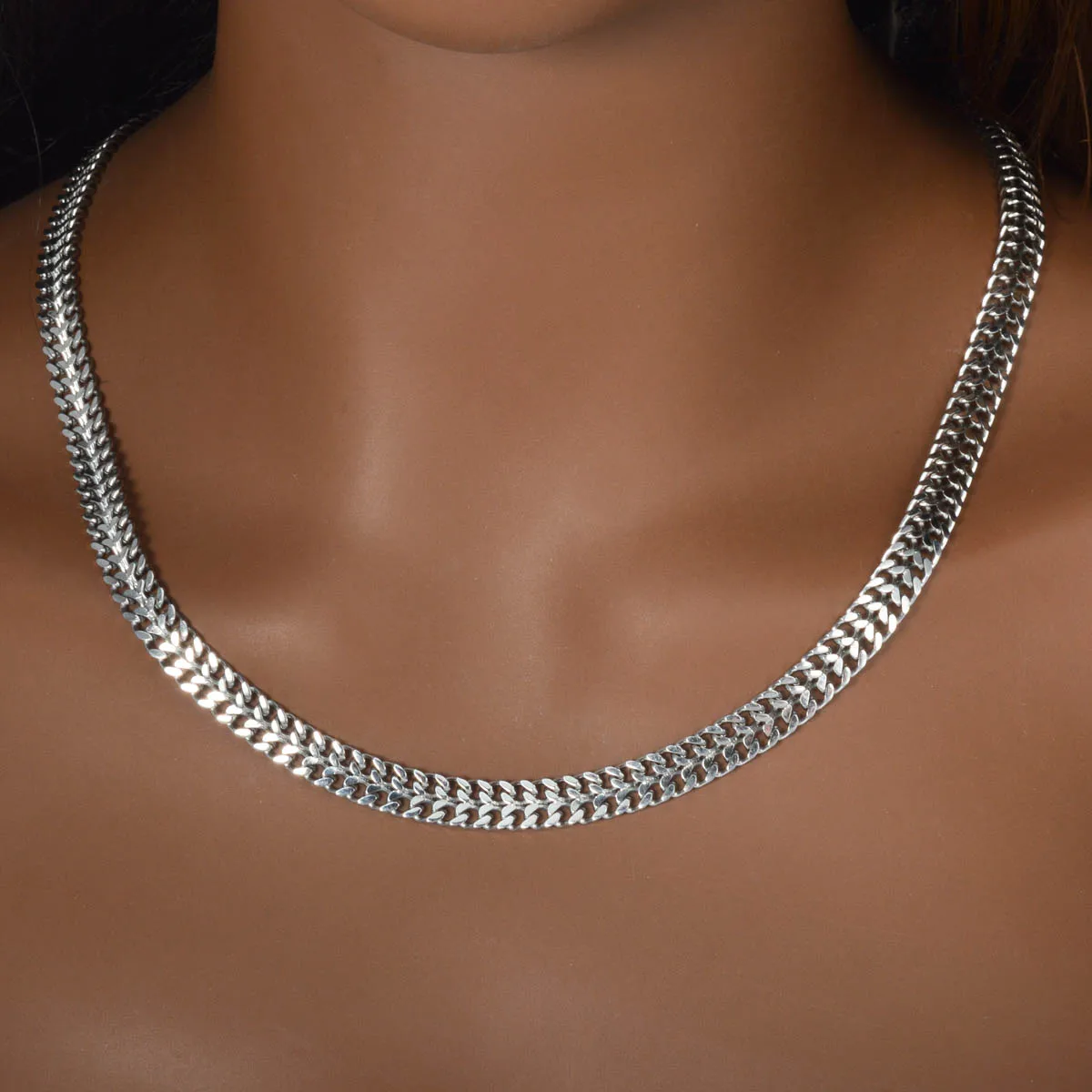 

Stainless Steel Cuban Link Chain for Men Women Hip Hop Jewelry Gift Silver Plated Necklace Unisex Present for Birthday