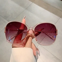 KAMMPT Women Oversized Sunglasses 2024 New in Vintage Round Gradient Outdoor Shades Stylish Ins Luxury Brand Design Sun Glasses