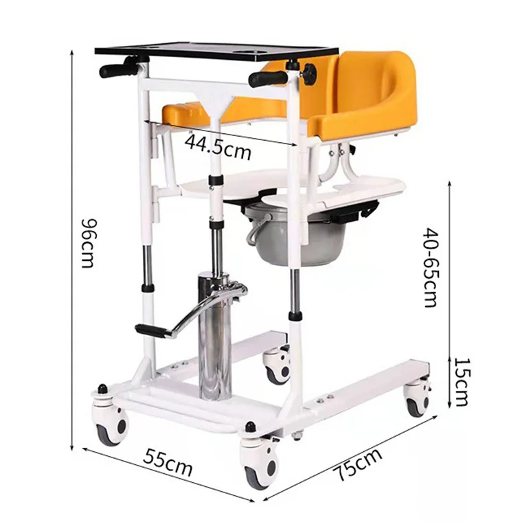 Home Use Multifunctional Patient Transfer Lift For Elderly Disabled Bathing Toilet Commode Transfer Chair