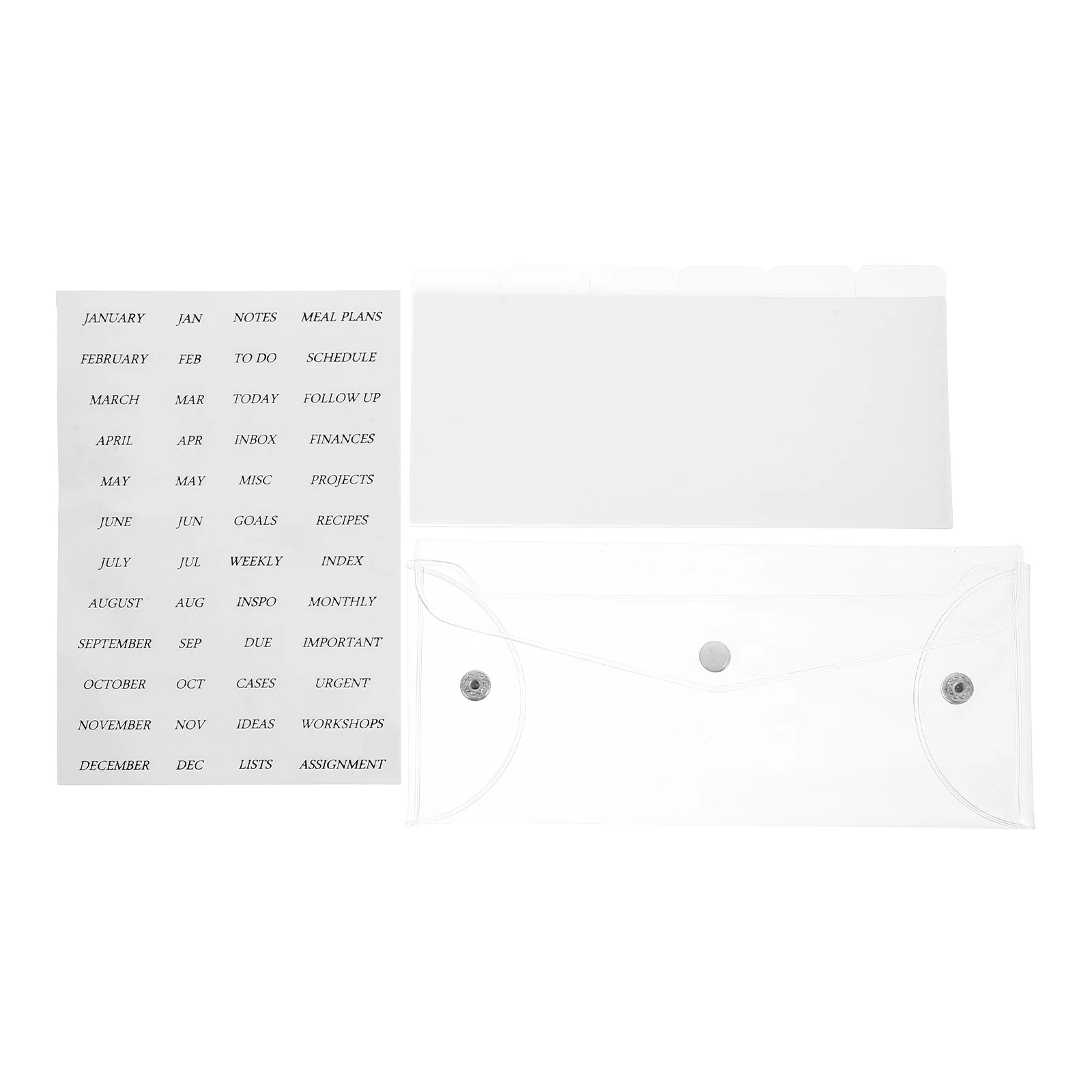 1 Set Budget Notebook Frosted Transparent Dividers Pvc Cash Bags Month Stickers For Savings Tracking Financial Planning Binder