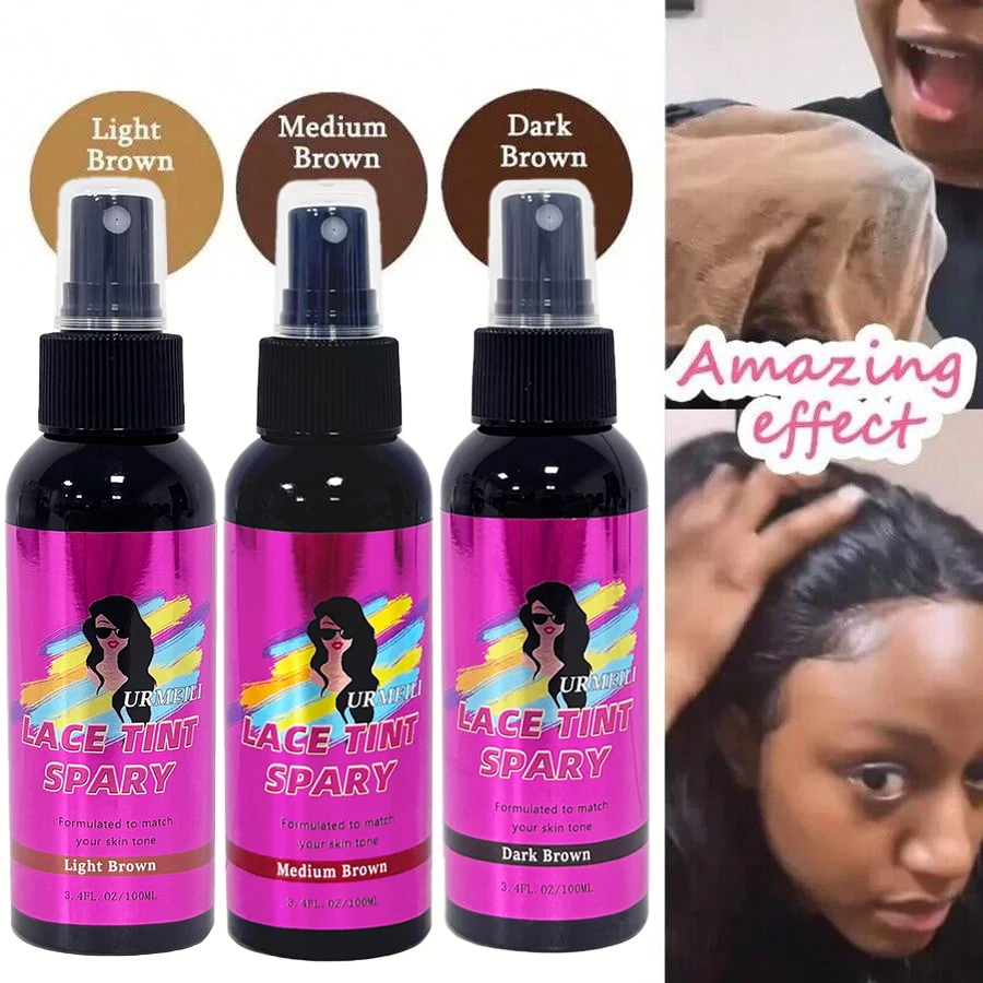 100 مللي مقاوم للماء الدانتيل تينت رذاذ المخفي موس ذوبان للشعر المستعار الدانتيل إغلاق الجبهة الشعر المستعار حافة التحكم ماكياج الشعر #2