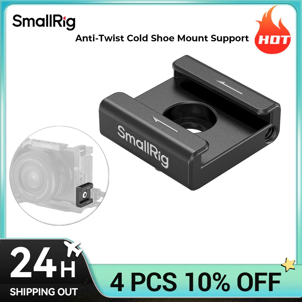 SmallRig Anti-Twist Cold Shoe Mount Support for Video Lights, Microphones and Camera Accessories 5032