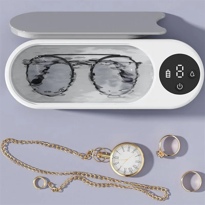 Portable Household Cleaning Machine 450ml Clean Pod Ultrasonic Cleaner Jewelry Cleaner Machine for Ring Glasses Makeup Brush