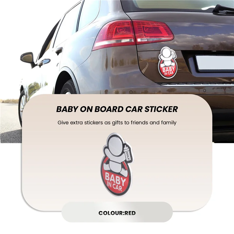 Baby In Car Sticker Baby On Board Car Aluminum Sticker For Nissan X-TRAIL Qashqai Skoda Octavia Fabia Renault Clio