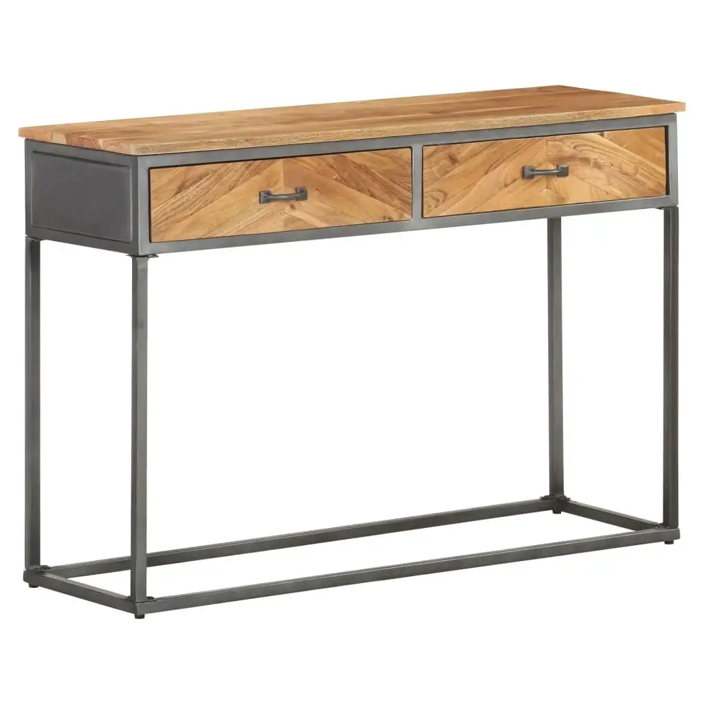 Table Console en Bois d'Acacia Massif 43.3, Meubles d'Entrée, Design Durable et Élégant