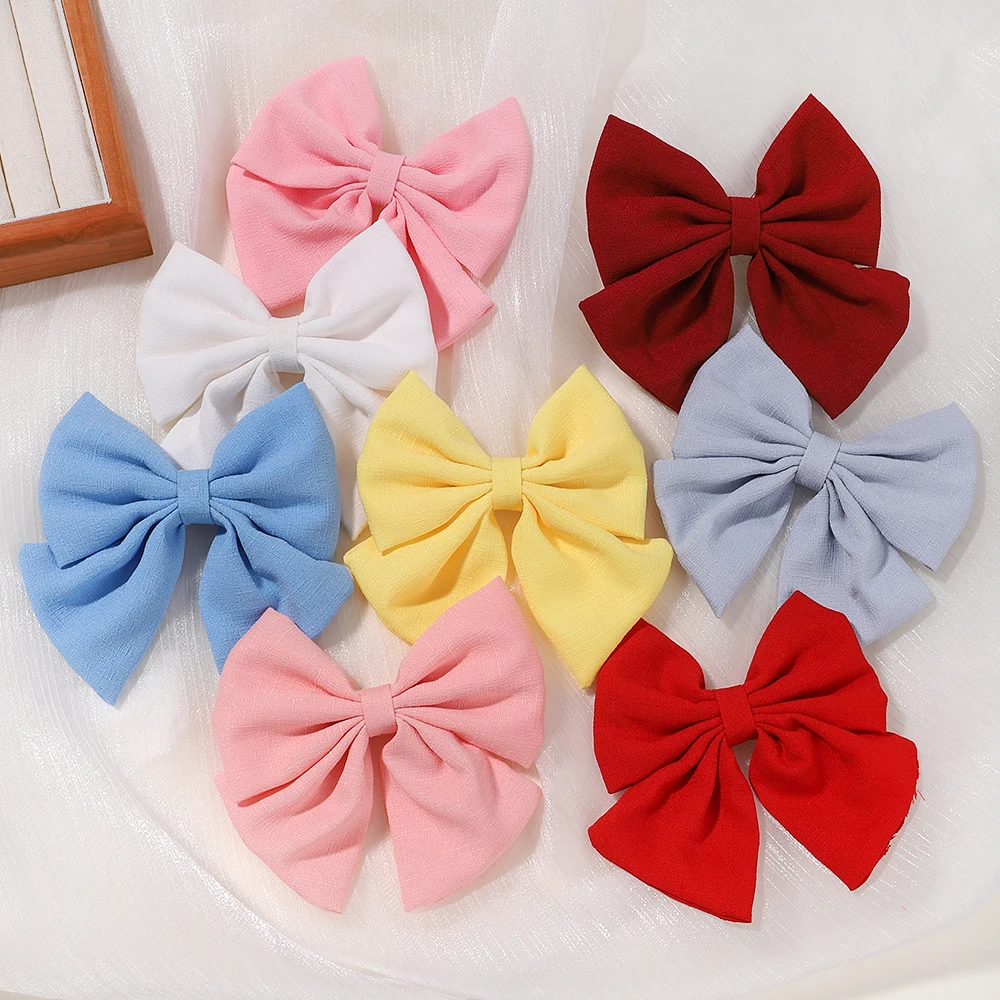 

2Pcs/set 4.5Inch Lovely Hair Bow Clip for Baby Girl Grosgrain Ribbon Delicate Hairgrips Headwear Kid Hair Accessories Photograph