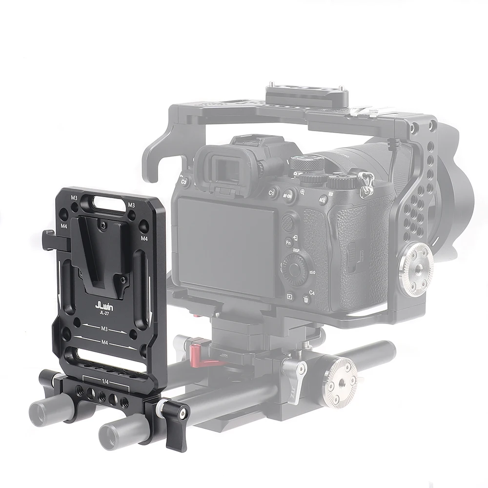 لوحة محول بطارية مثبتة على شكل حرف V مع ذراع تمديد ومقسم إمداد الطاقة لسوني لملحقات التصوير الفوتوغرافي لكاميرا Canon DSLR