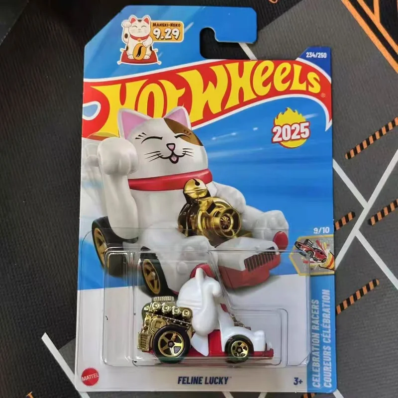 العجلات الساخنة بورش سبيكة سيارة رياضية لعبة مجسمة عرض سطح المكتب سلسلة هدية عيد ميلاد عيد الميلاد قطة الحظ موضوع #1