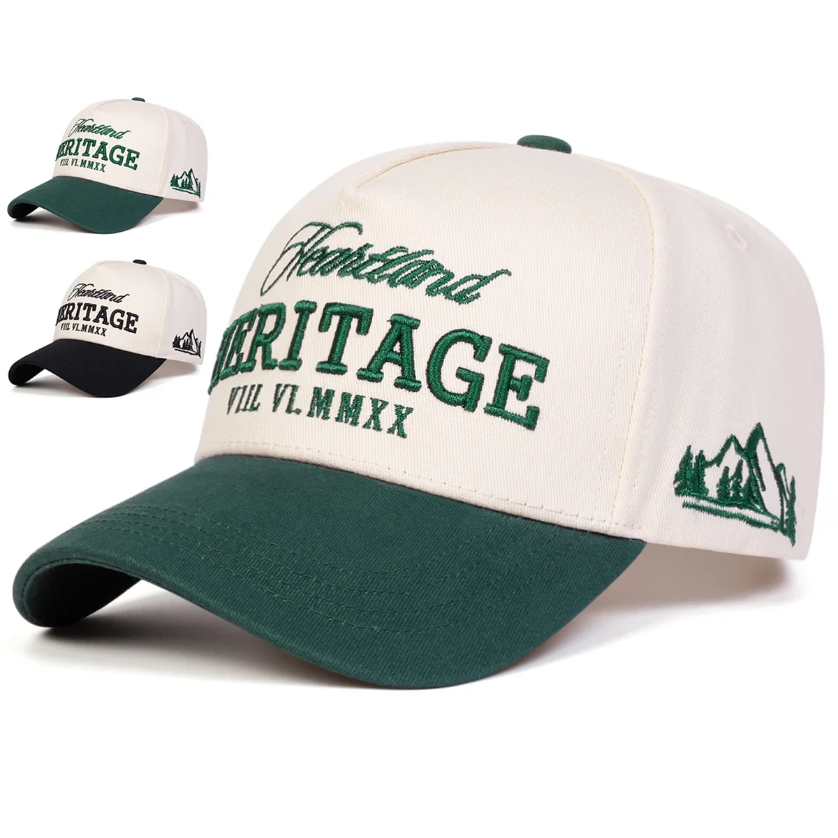 Gorras de Béisbol Unisex HERITAGE con Bordado de Letras, Gorras Casuales Ajustables para Primavera y Otoño, Gorra Deportiva con Protección Solar