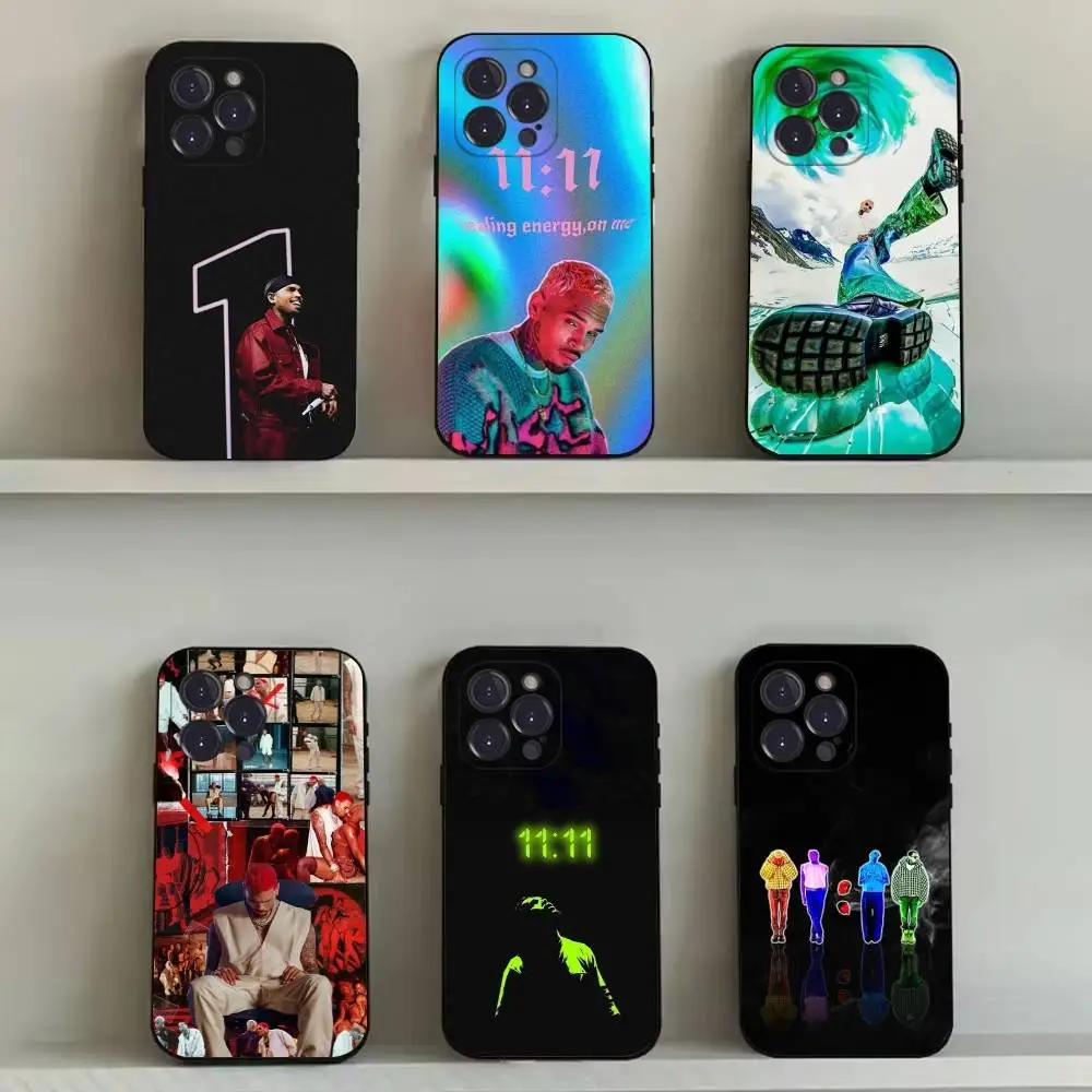

C-Chris Brown 11 Phone Case For iPhone 16,15,14,13,12,11,Pro,Max,Plus,X,XS,SE4,E,Mini,Soft Black Case
