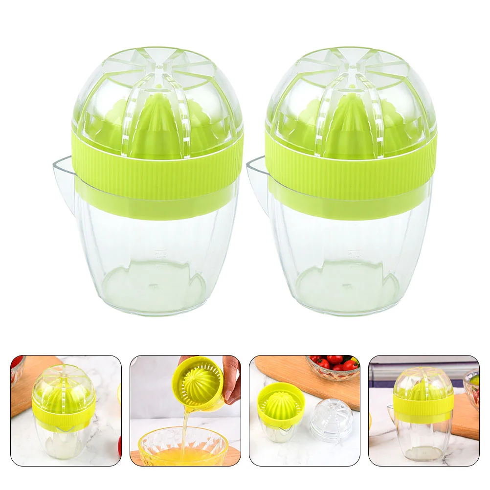 2 Pcs Lime Juicer Manual Cup Home Kitchen Citrus Small Machines Plastic Fruit Squeezing Device