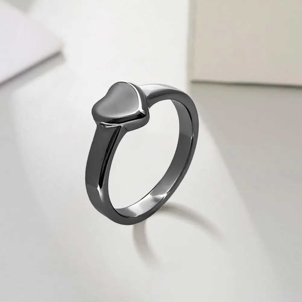 Minimalist Stacking Rings Retro Polished Titanium Steel Heart Knuckle Ring Simple Style Anti-rust Thumb Band Lightweight