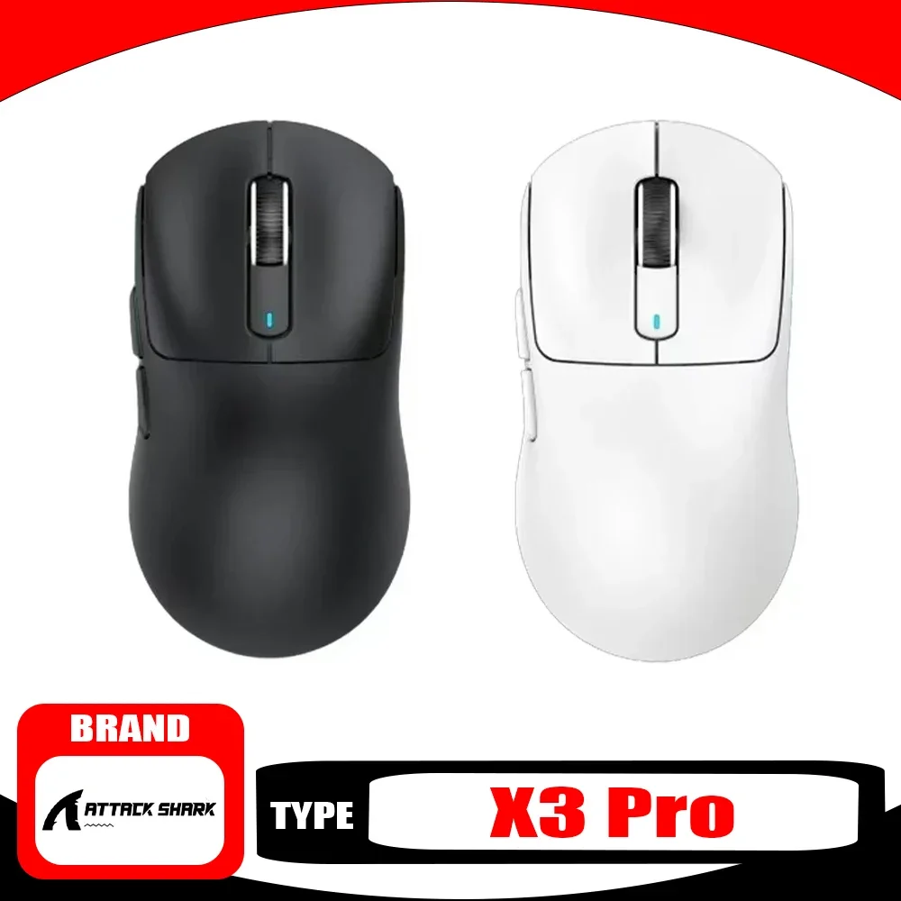 Attack Shark X3 Pro R1 Wireless Mouse Tri Mode 4k Reciver Paw3395 Gaming Mouse Office Esports Ergonomics Mice Pc Gamer Accessory