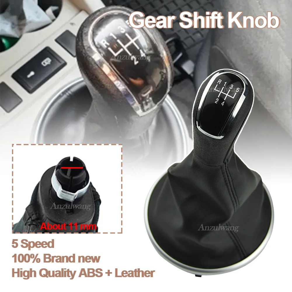 Quality ABS+Leather For Skoda Fabia 2, 2007-2010/Roomster 2006-2010 5-speed shift knob suitable High