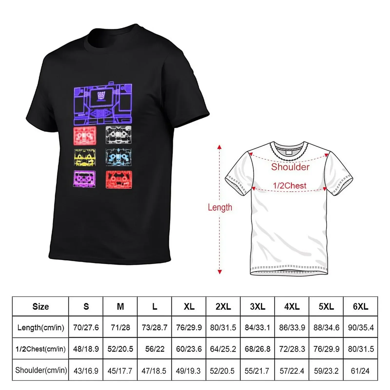 Masterpiece Soundwave and Cassettes Multicolour tron effect T-Shirt graphic t shirts heavyweights sublime men graphic t shirts