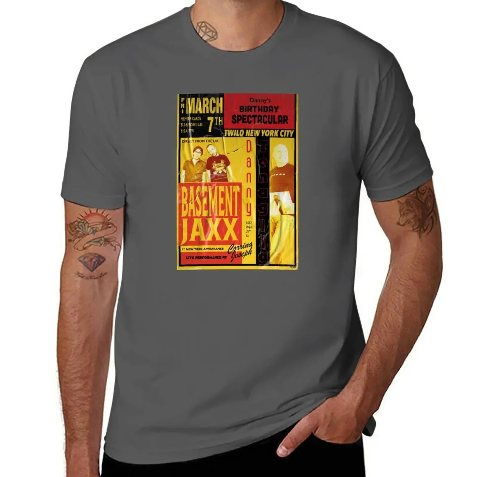 Basement Jaxx and Danny Tenaglia at Twilo New York 1998 T-Shirt oversizeds plus size tops mens t shirt Short Sleeve Round Collar