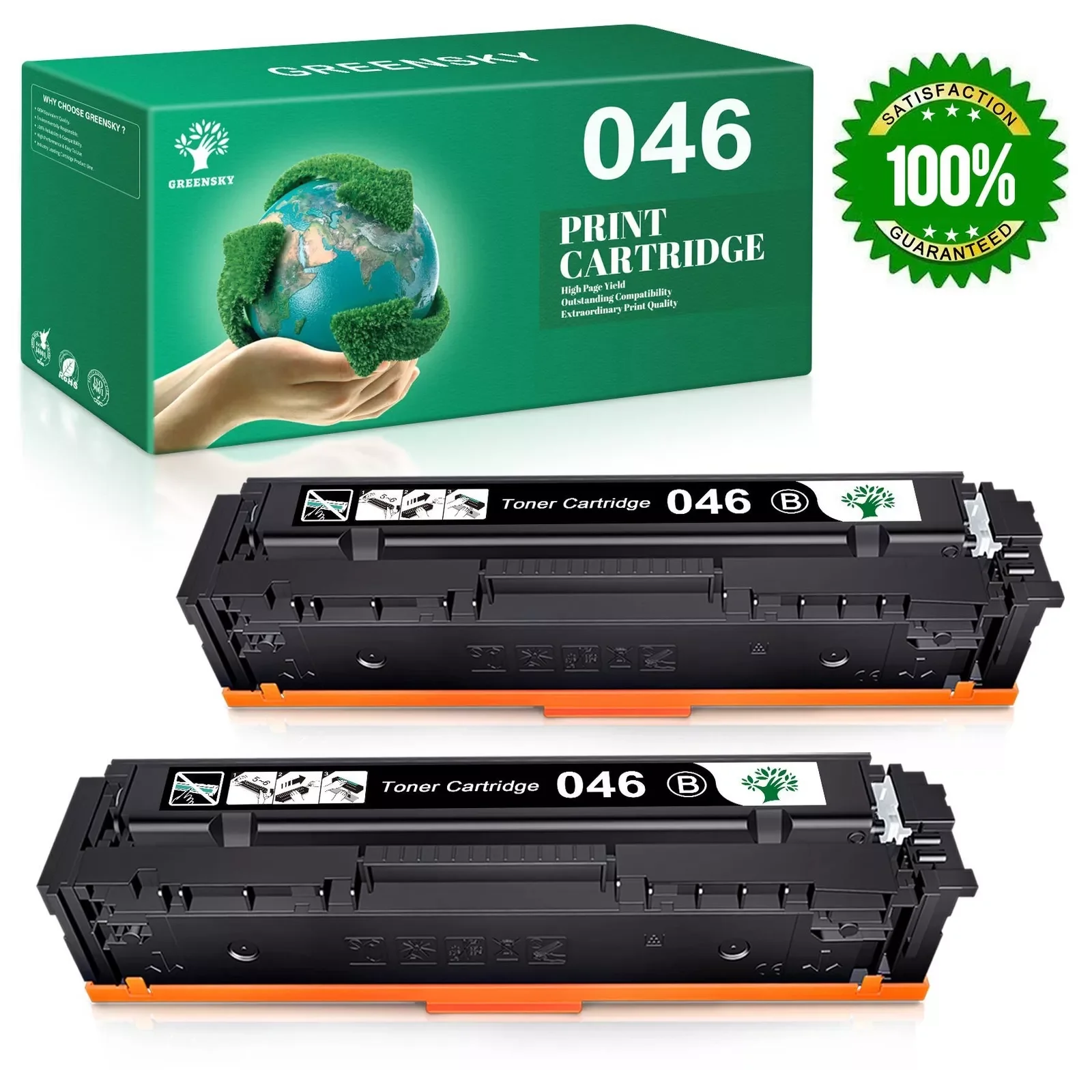 2PACK Black Toner for Canon 046 Imageclass Mf733cdw Mf731cdw Mf735cdw LBP-654cdw