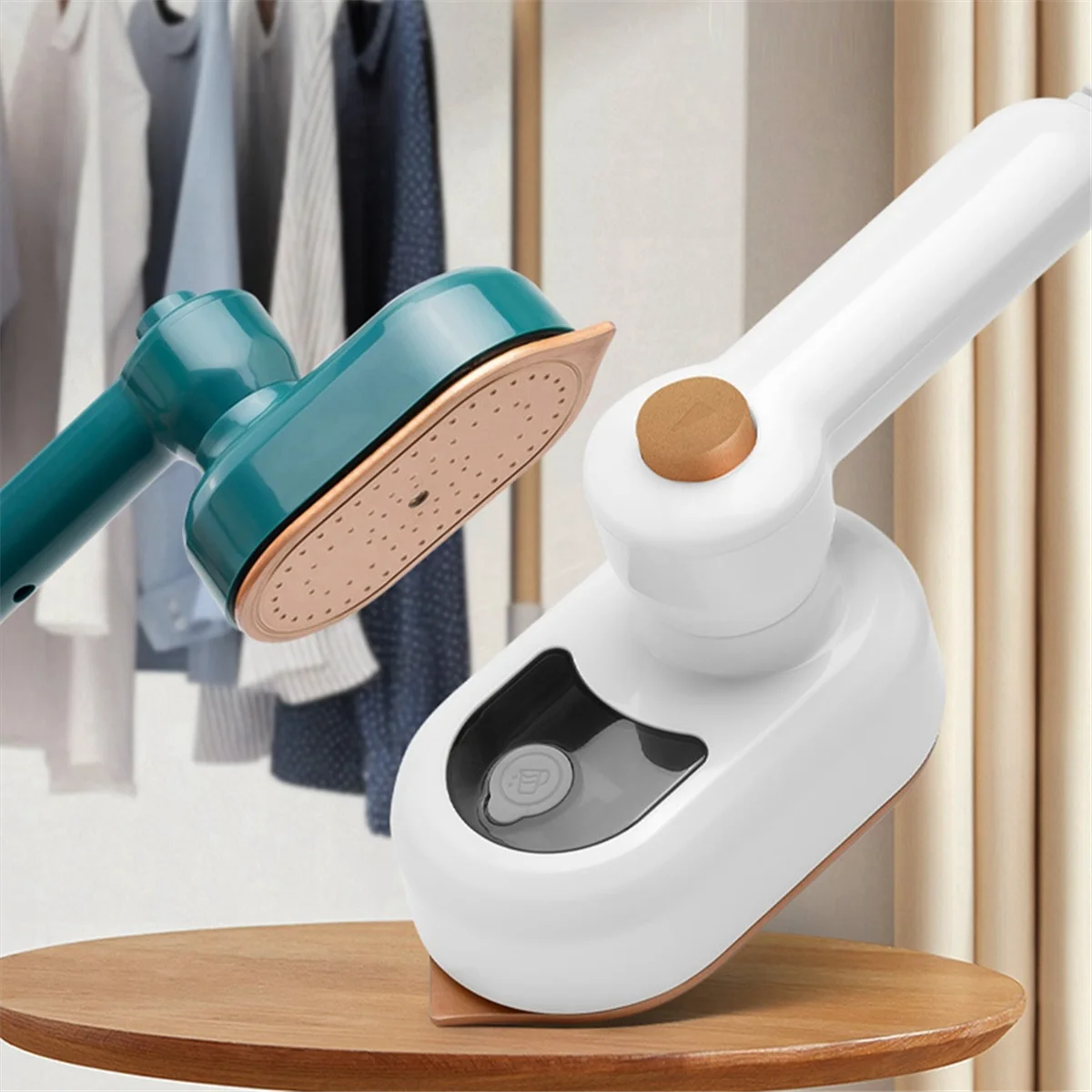 BFYL-Mini Tragbares Bügeleisen Handbügelmaschine Haushalt Handbügelmaschine Rotierendes Klappbügeleisen EU-STECKER (Grün)