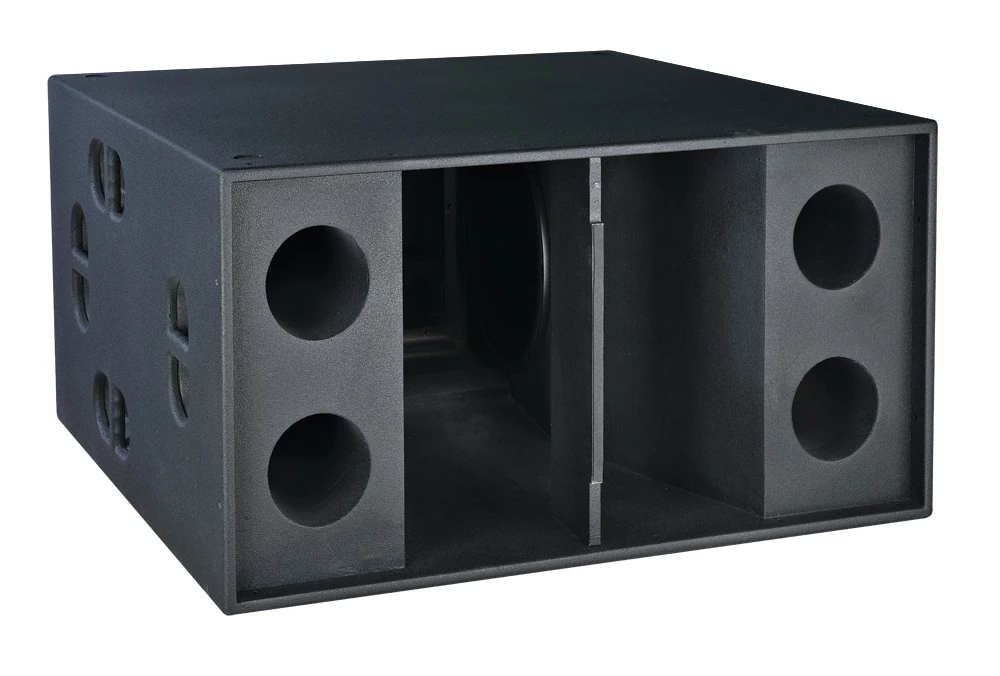 Caixa de Som Portátil à Prova d'Água de Alta Potência com Subwoofer Duplo de 18 Polegadas em Madeira de Bétula para Eventos ao Ar Livre e Festas