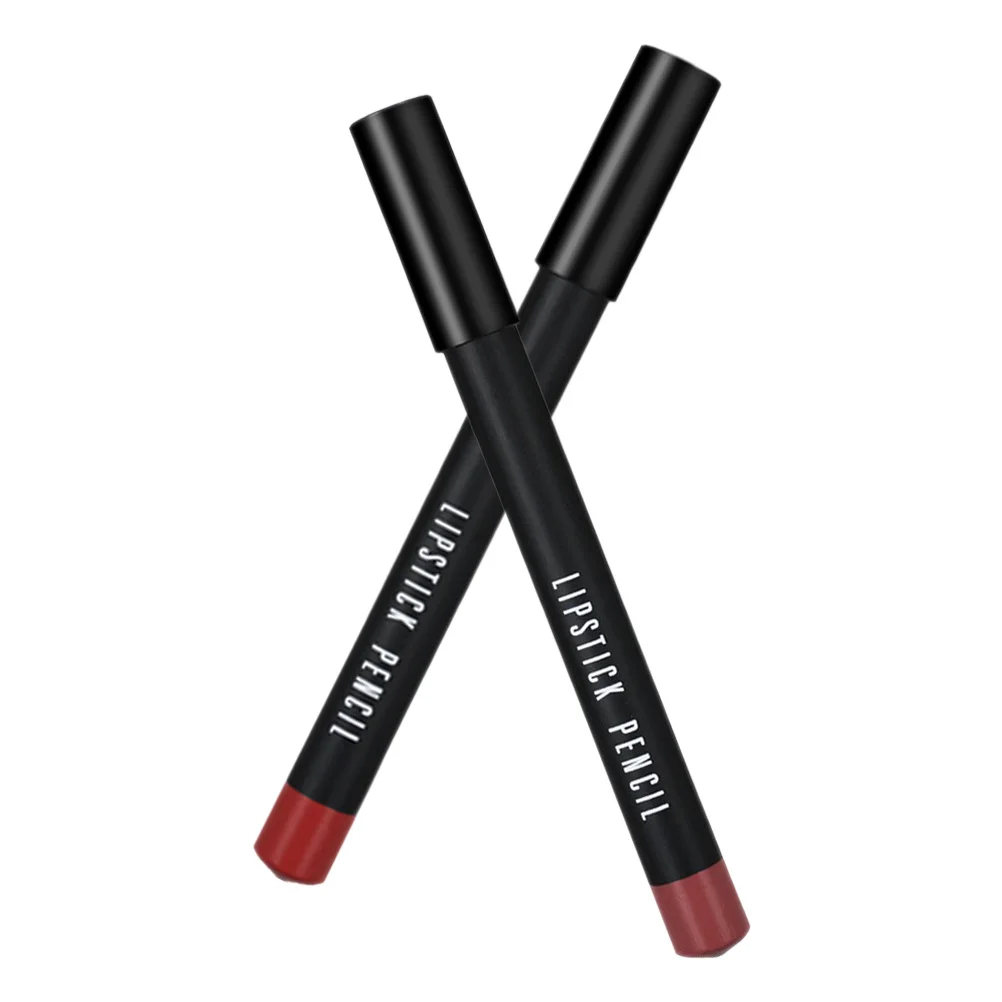 Matita per labbra opaca a lunga durata da 2 pezzi Matita per rossetto dall'aspetto naturale Matita per modellare le labbra per le donne Penna per rossetto opaco