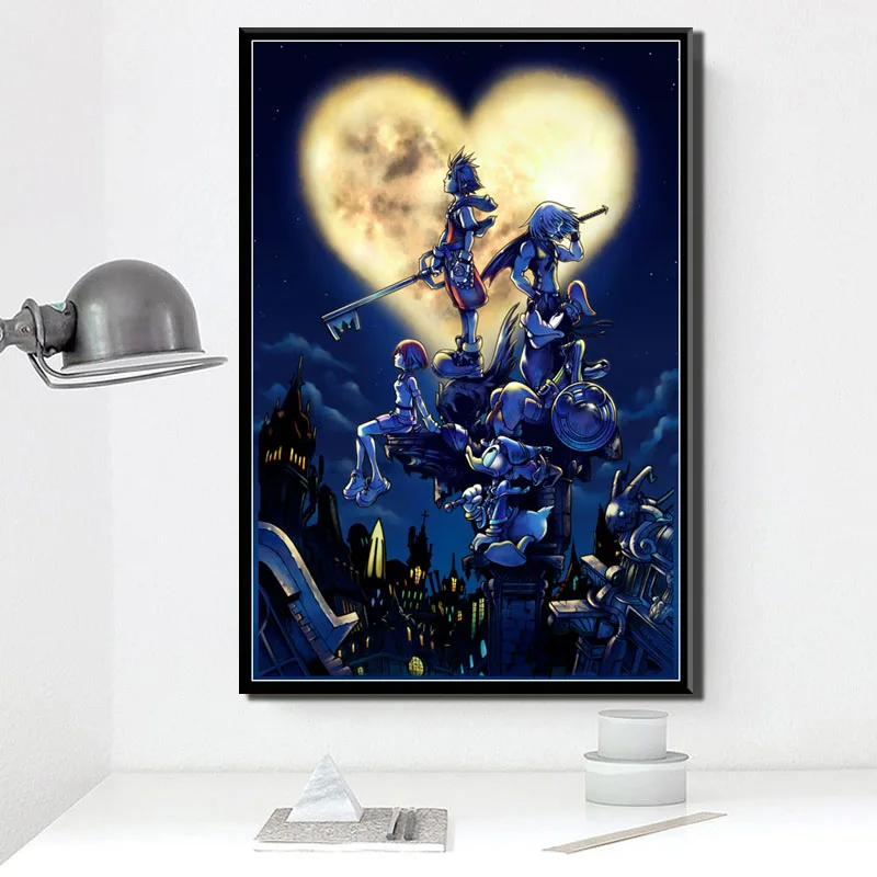 5D DIY Diamond Painting Kingdom Hearts Poster Video Game Full Round Diamond Embroidery Cross Stitch Home Decoration Gift FH626