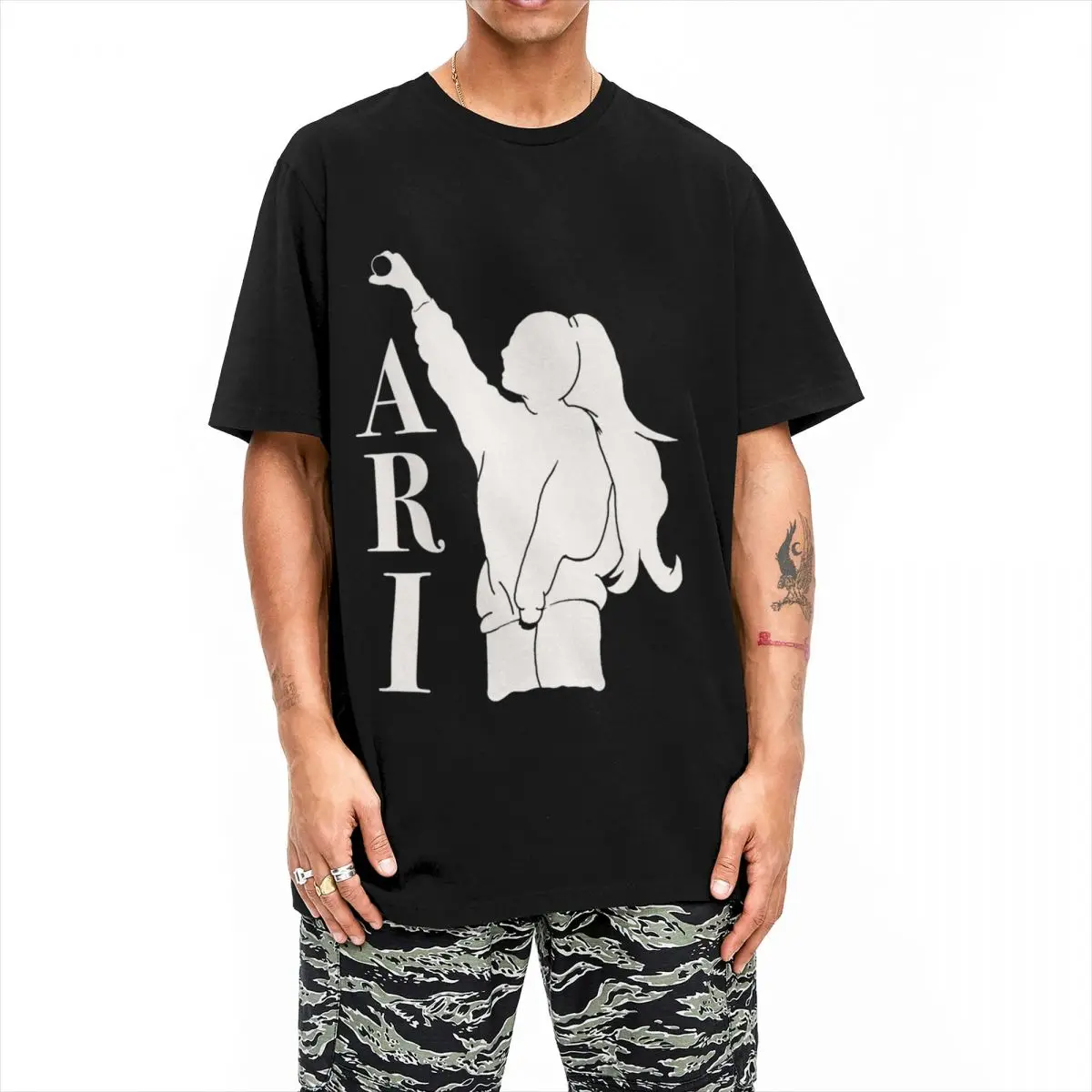 Novelty Ariana Sweetener T-Shirt Men's 100%Cotton Short Sleeve Grande Music Crewneck Summer Clothes