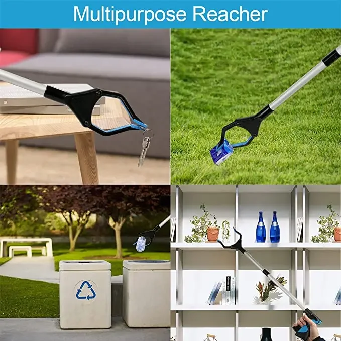 Faltbare Müllclip-Verlängerungsklemme, 32 Zoll, extra langer, faltbarer Pick-Up-Stick mit magnetischem Griff 360 ° Rotierende Anti-Rutsch-Backe – Detail 6