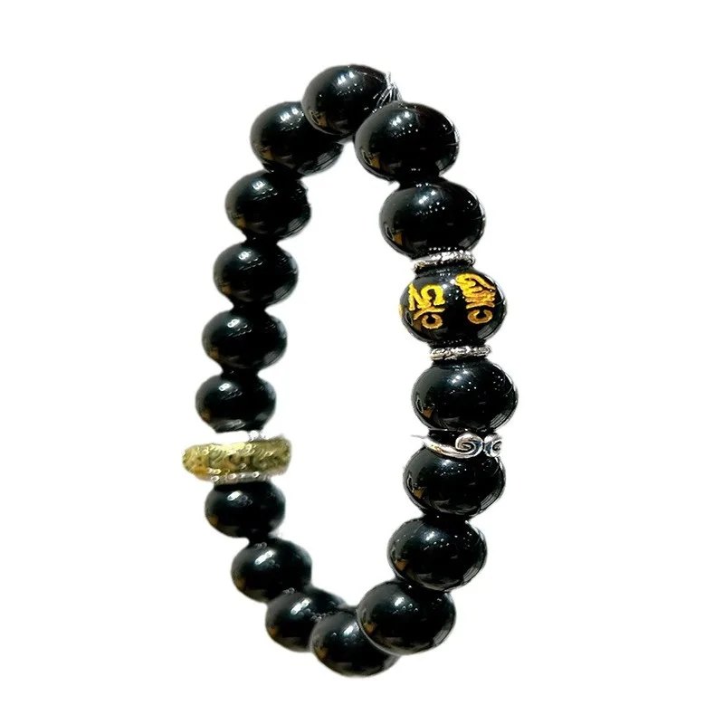 Fight to defeat Buddha black stone couple bracelet tight spell