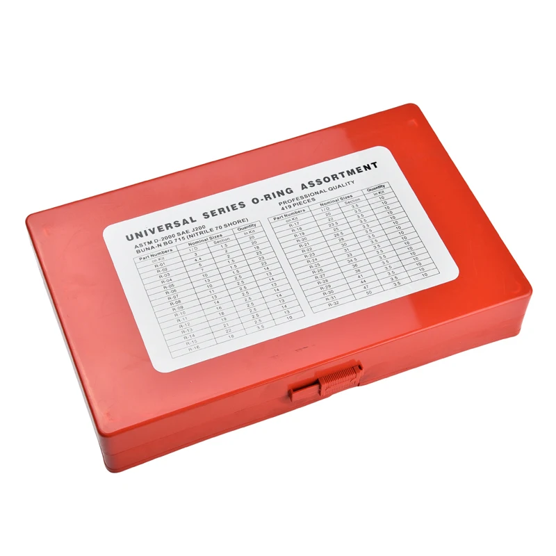 

Ассортимент резиновых уплотнительных колец AXK 419 шт., набор для сантехнических работ в гараже с чехлом для мастерской сантехники общего назначения